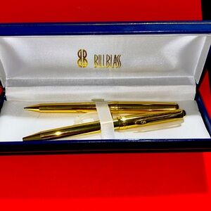 Bill Blass Manhattan Gold Tone Pen and Pencil Set